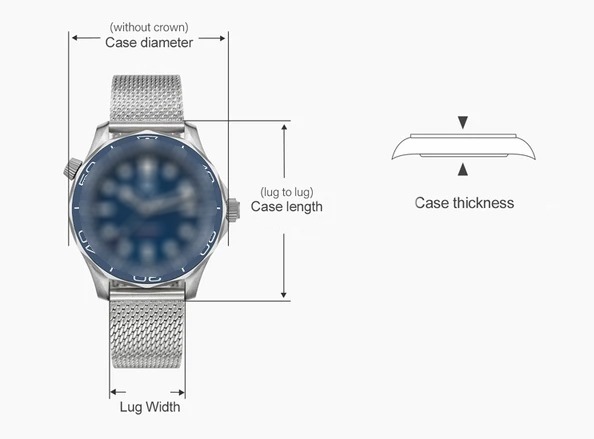 medidas reloj de pulsera